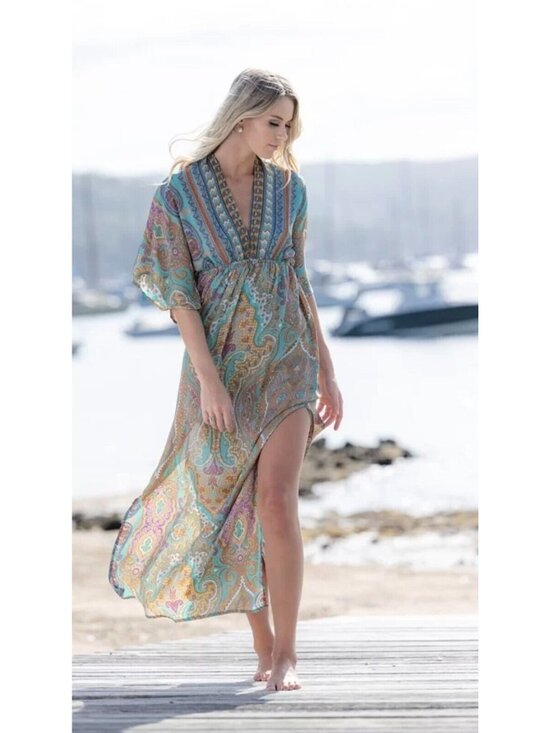 Cienna Dresses & Skirts - Cienna Venus Green Silk Blend Maxi Dress Women's Size XL  /  large new $98